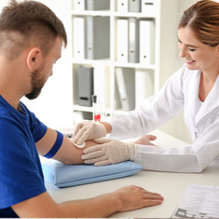 Finger prick blood collection